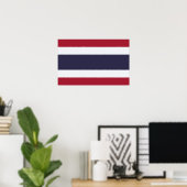 Framed print with Flag of Thailand ポスター (ホームオフィス)