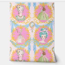 Framed Rococo Coquette Bows Marie Antoinette 壁紙