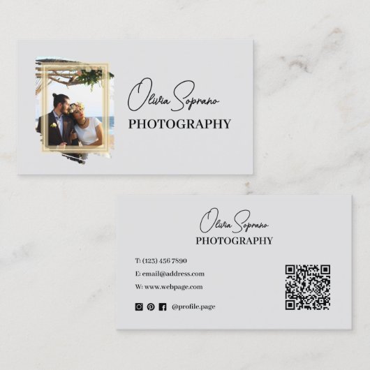 Framed romantic image photographer 名刺 (正面/裏面)