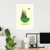 Framed Scandinavian Art Print Abstract Landscape ポスター (ホームオフィス)