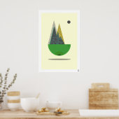 Framed Scandinavian Art Print Abstract Landscape ポスター (キッチン)