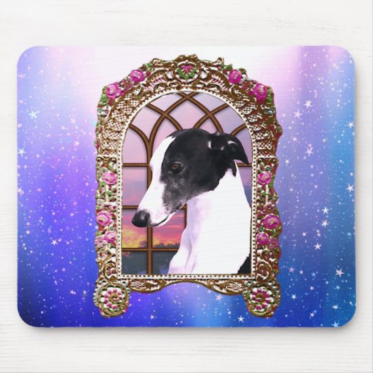 Framed Whippet マウスパッド (正面)