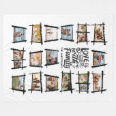 Frames 素朴 Black/Wht Love Is Family ID1015 フリースブランケット (正面(横))