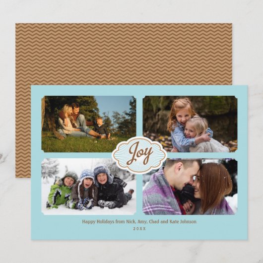 Frames of Joy Holiday 4-photo シーズンカード (正面/裏面)