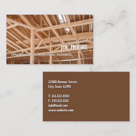 Framing Contractor 名刺 (正面/裏面)