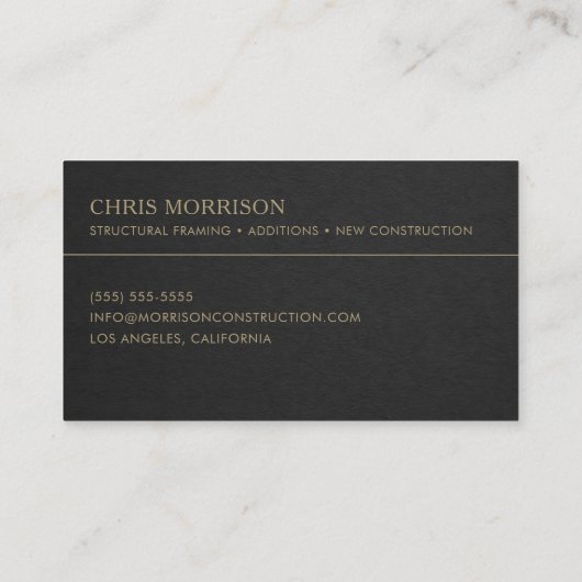 Framing Contractor Hard Hat Professional 名刺 (裏面)