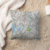 FRAMINGHAMのMAのヴィンテージの地図 クッション (ブランケット)