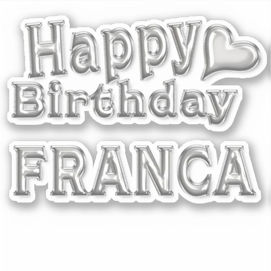 Franca Happy Birthday silver Aufkleber Sticker シール (正面)