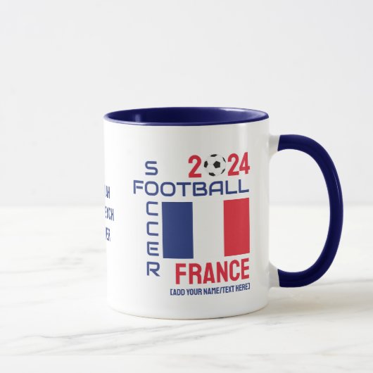 FRANCEサッカー名前をカスタムする2024任意の年 マグカップ (右)