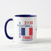 FRANCEサッカー名前をカスタムする2024任意の年 マグカップ (左)