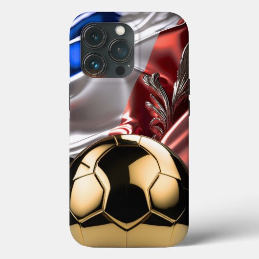 FRANCE金ゴールドメタリックサッカーボールI-Phoneケース Case-Mate iPhoneケース (裏面)