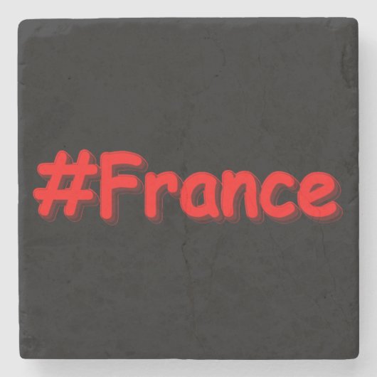 「#France」かわいいデザイン。買今 ストーンコースター (正面)