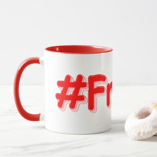 「#France」かわいいデザイン。買今 マグカップ (ドーナツ)