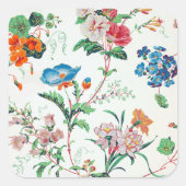 France 1830 Delicate Floral Antique Botanical スクエアシール (正面)