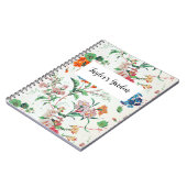 France 1830 Delicate Floral Botanical Personalized ノートブック (左側)