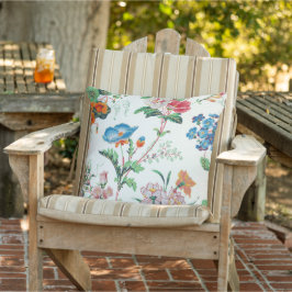 France 1830 Floral Antique Wallpaper アウトドアクッション