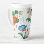 France 1830 Floral Antique Wallpaper カフェラテマグ (左アングル)