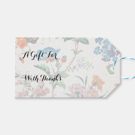 France 1830 Floral Antique Wallpaper ギフトタグ (正面(横))