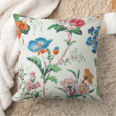 France 1830 Floral Antique Wallpaper クッション (ブランケット)