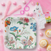 France 1830 Floral Antique Wallpaper ペーパープレート (パーティー)