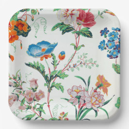 France 1830 Floral Antique Wallpaper ペーパープレート