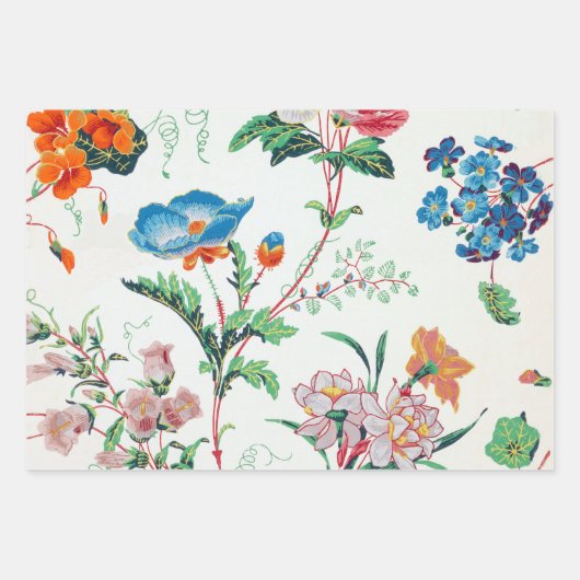 France 1830 Floral Antique Wallpaper ラッピングペーパーシート (正面)