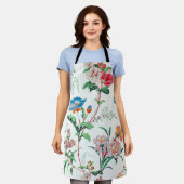 France 1830 Floral Botanical Wildflowers エプロン (着用した状態)