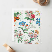 France 1830 Wildflowers Floral Victorian Wallpaper ノートカード (正面/裏面インサイチュ)