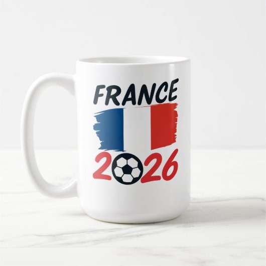 France 2026 Soccer Fan Design Flag Colors コーヒーマグカップ (左)