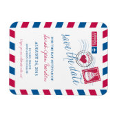 FRANCE Air MailバルミツワーSave the Date 3 x 4 マグネット (横)