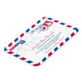 FRANCE Air MailバルミツワーSave the Date 3 x 4 マグネット (左側)
