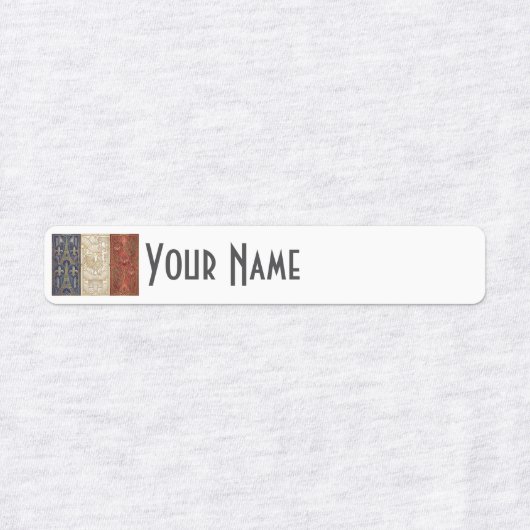 France Art Deco Flag | Custom Iron-On Name Label ラベル (デザイン1)