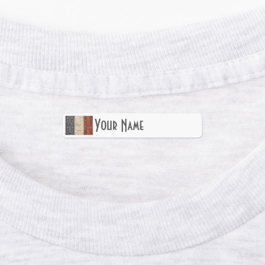 France Art Deco Flag | Custom Iron-On Name Label ラベル (貼付)