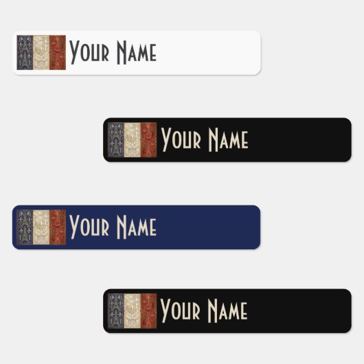 France Art Deco Flag Custom Waterproof Name Label ラベル (グループ)