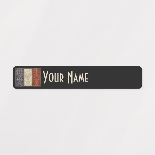 France Art Deco Flag Custom Waterproof Name Label ラベル (デザイン2)