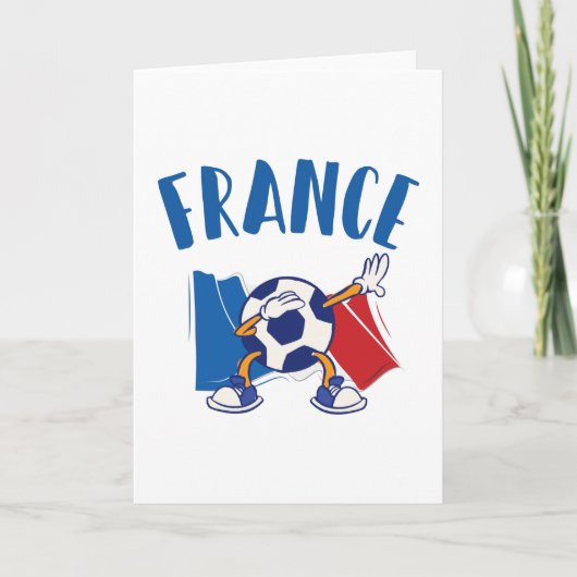 France Dabbing Soccer Ball Flag カード (正面)
