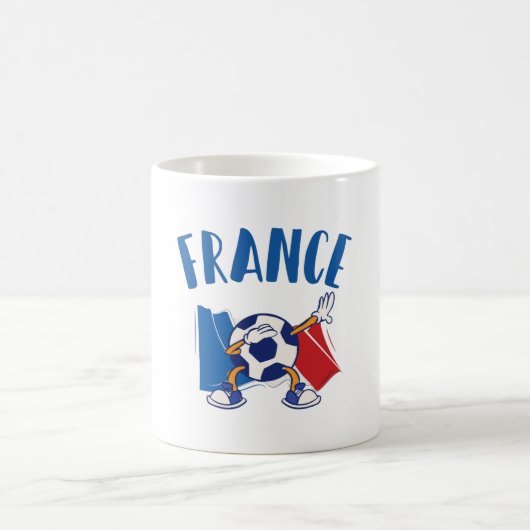 France Dabbing Soccer Ball Flag コーヒーマグカップ (中央)