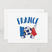 France Dabbing Soccer Ball Flag ポストカード (正面/裏面)