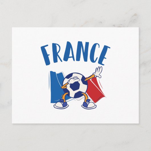 France Dabbing Soccer Ball Flag ポストカード (正面)