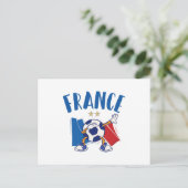 France Dabbing Soccer Ball Flag 2 stars ポストカード (スタンド正面)