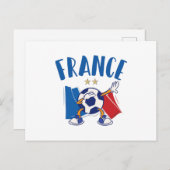 France Dabbing Soccer Ball Flag 2 stars ポストカード (正面/裏面)