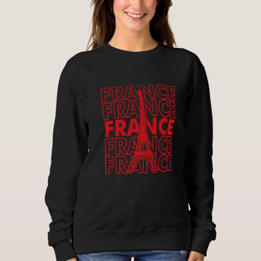 France Eiffel Tower I Love Paris French Love Frenc スウェットシャツ (正面)