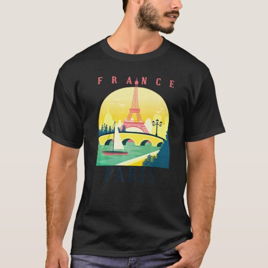 France Eiffel Tower Parisian City French Landmark  Tシャツ (正面)
