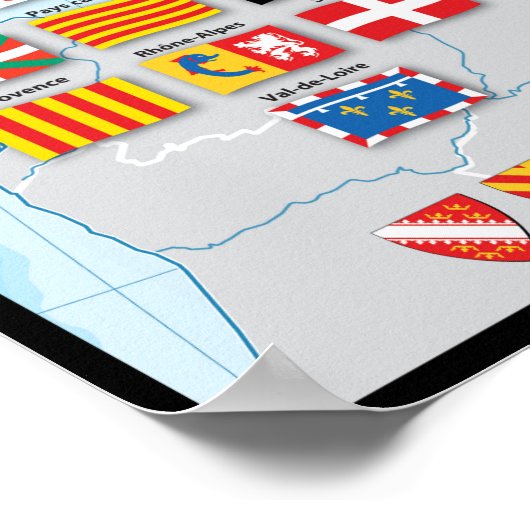 France fédérale, carte prospective des régions féd ポスター (角)