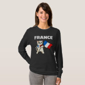 France Flag Cat French Colors Kitten Tシャツ (正面フル)