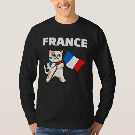 France Flag Cat French Colors Kitten Tシャツ (正面)
