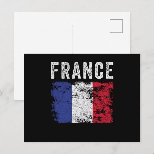 France Flag Distressed - French Flag ポストカード (正面/裏面)