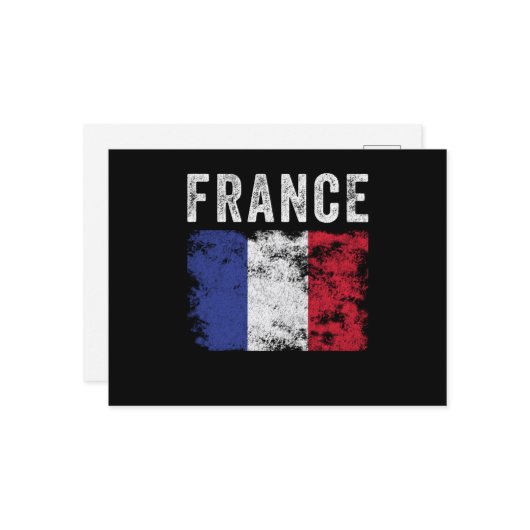 France Flag Distressed - French Flag ポストカード (正面/裏面インサイチュ)