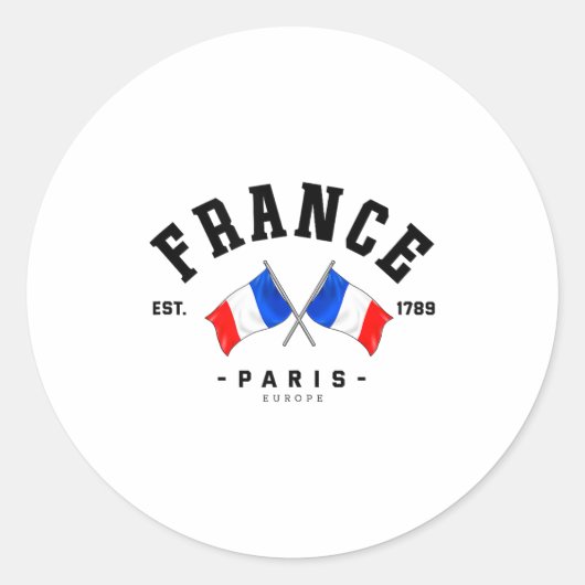 France Flag French Gift France Friend France Paris ラウンドシール (正面)