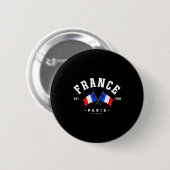 France Flag French Gift France Friend France Paris 缶バッジ (正面&裏面)